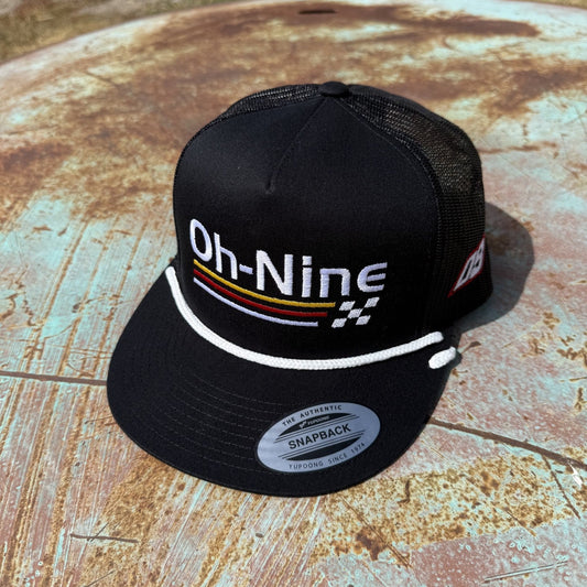 PREORDER Oh Nine Retro Stripe Black Rope Hat